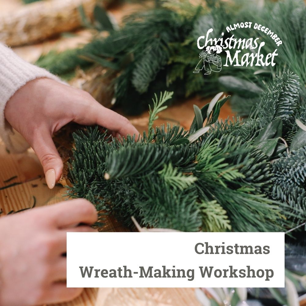 christmas wreath making workshop for christmas marketplace